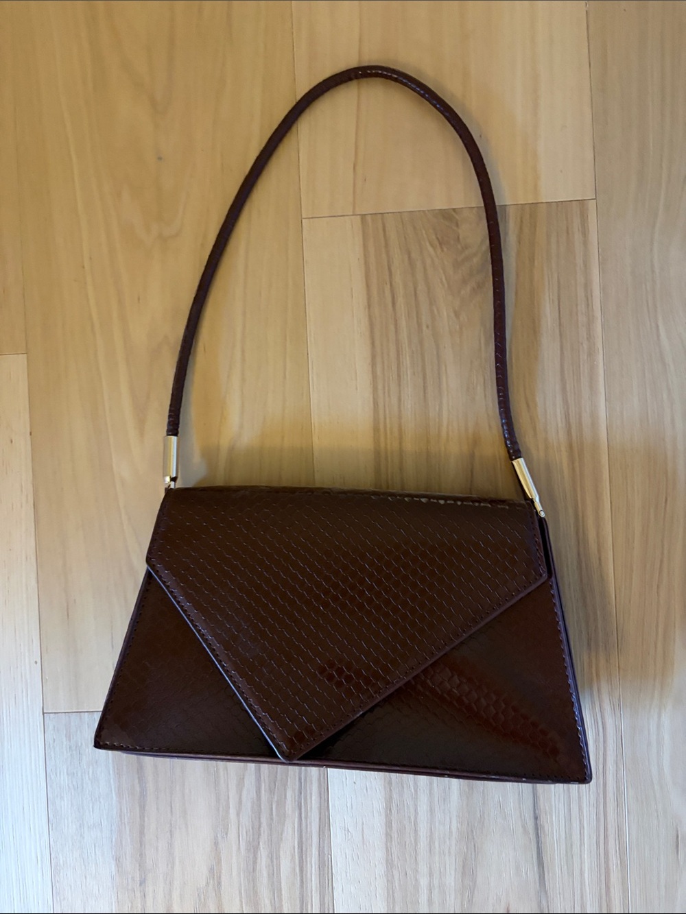 Classic Brown Envelope-Style Women's Shoulder Bag